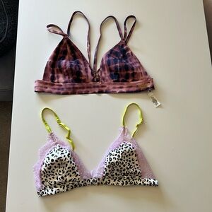 Two Victoria’s Secret bralettes size Large Women’s Bonded satin & lace